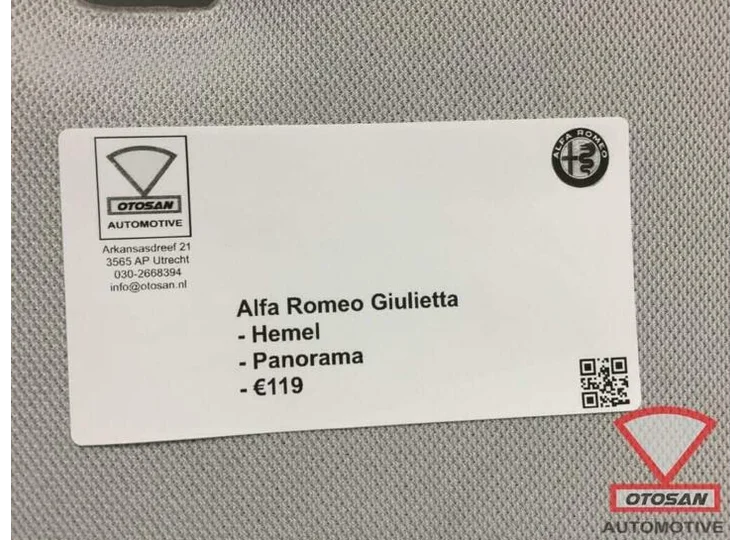 Alfa Romeo Giulietta Hemel Bekleding Panoramadak