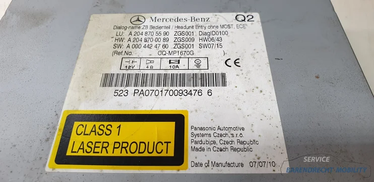 navigatie-module-mercedes-c-klasse-w204-a2048705590-navi-multimedia-radio-origineel-gebruikt-2007-2015 — foto 9