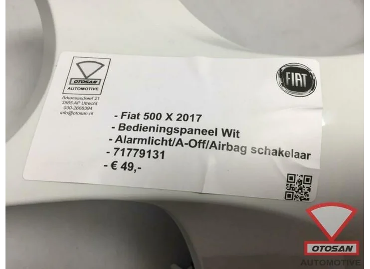 Fiat 500 X Bedieningspaneel Alarmlicht Airbag A-OFF 71779131