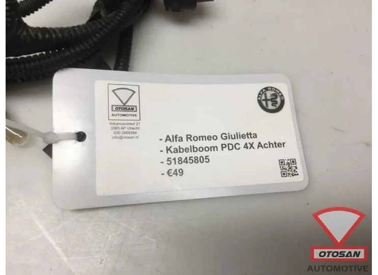 Alfa Romeo Giulietta 2018 PDC Kabelboom 4x Achter 51845805