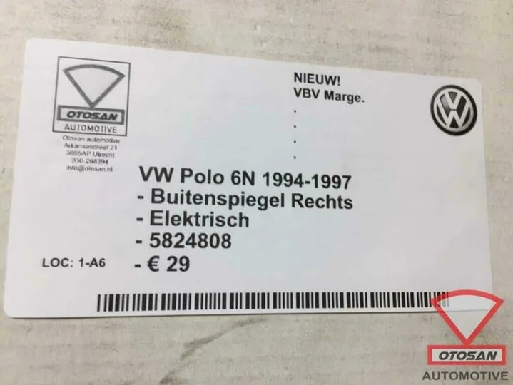 vw-polo-6n-1994-1997-buitenspiegel-spiegel-rechts-elekt.-nie — foto 3