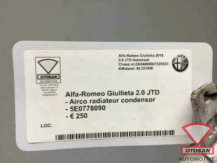 alfa-romeo-giulietta-18-airco-condensor-radiateur-5e0778090 — foto 3