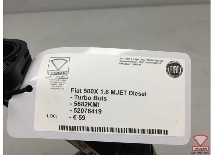 Fiat 500X 2017 1.6 MJET Turbo Buis Pijp Leiding 52076419