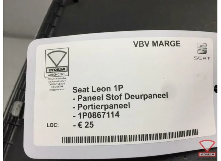 Seat Leon 1P Paneel Stof Deurpaneel Rechts 1P0867114