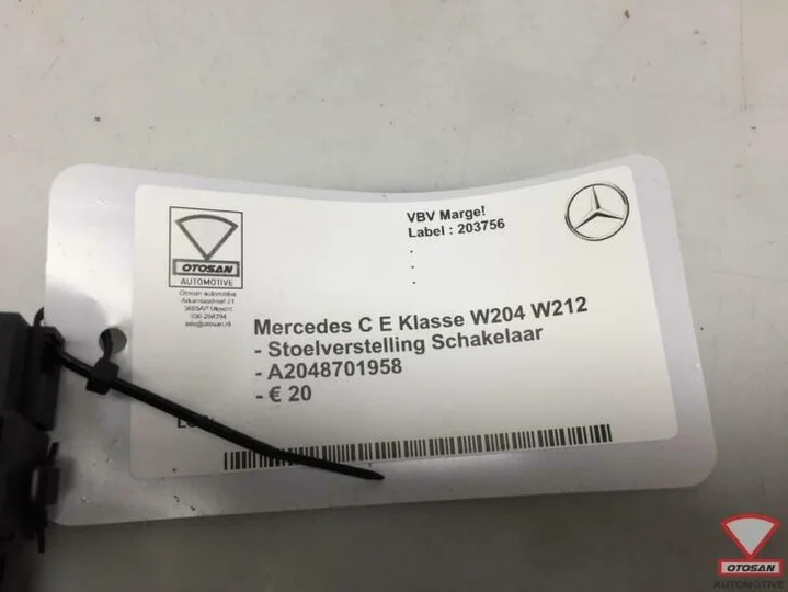 mercedes-c-e-w204-w212-stoelverstelling-schakelaar-a20487019 — foto 3