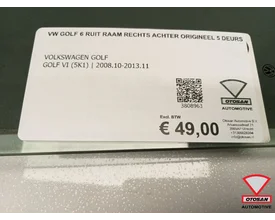 vw-golf-6-ruit-raam-rechts-achter-origineel-5-deurs — foto 3