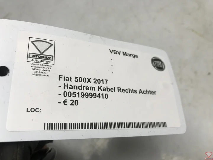 fiat-500x-2017-handrem-kabel-rechts-achter-00519999410 — foto 4