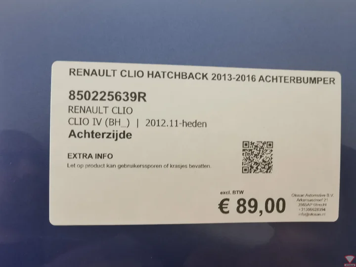 RENAULT CLIO IV Hatchback 2013-2016 Achterbumper — foto 3