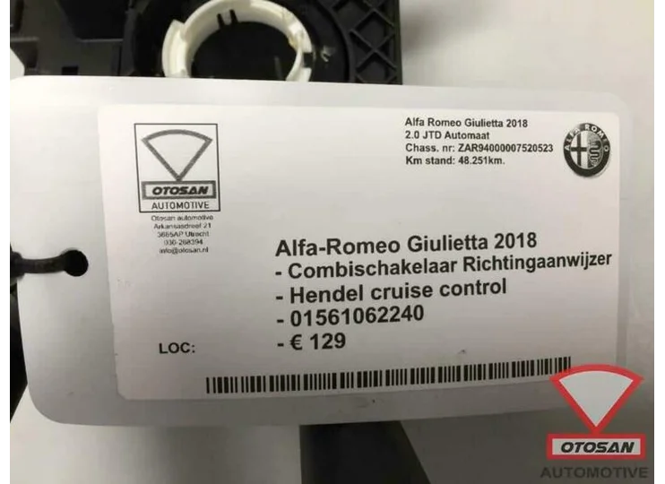Alfa Romeo Giulietta 2018 Combischakelaar Cruise 01561062240
