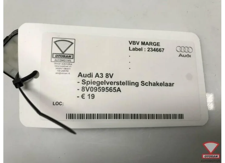 Audi A3 8V Spiegelverstelling Schakelaar 8V0959565A