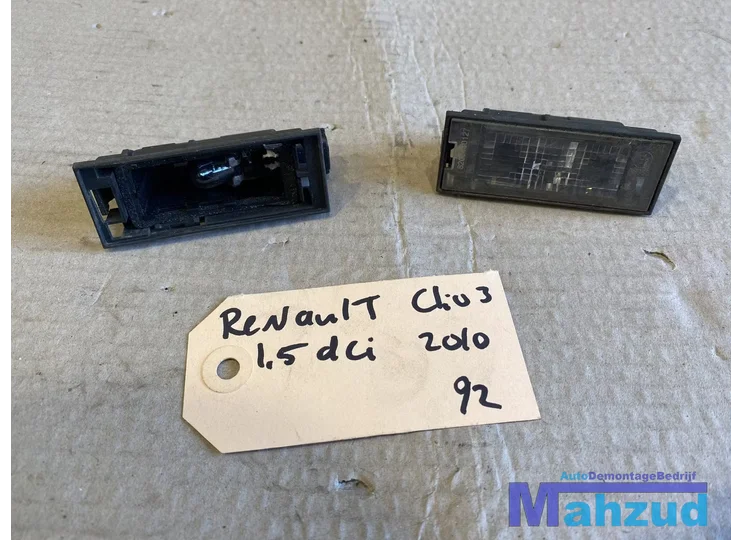 RENAULT CLIO 3 Kenteken verlichting