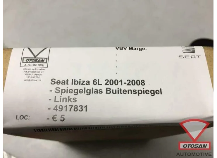 Seat Ibiza 6L 2002-2008 Spiegelglas Links Nieuw! 4917831