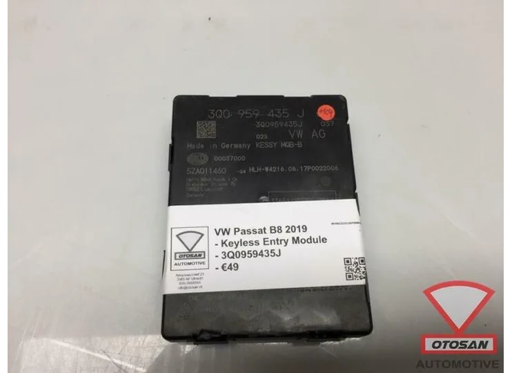 vw passat b8 2019 keyless entry module 3q0959435j