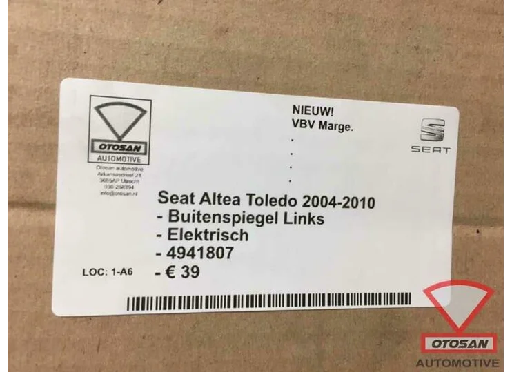Seat Altea Toledo 04-10 Buitenspiegel Spiegel Links Elekt. N
