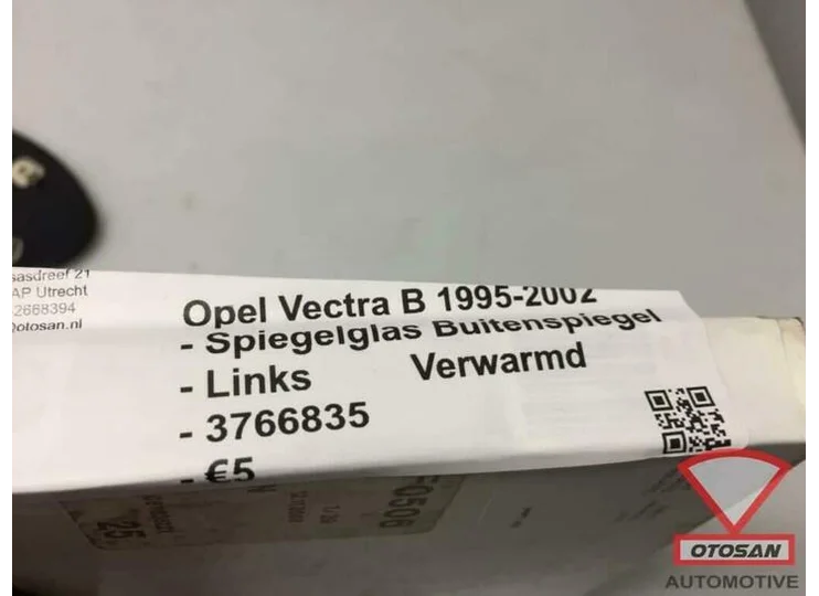 Opel Vectra B 95-02 Spiegelglas Links Verwarmd Nieuw! 376683