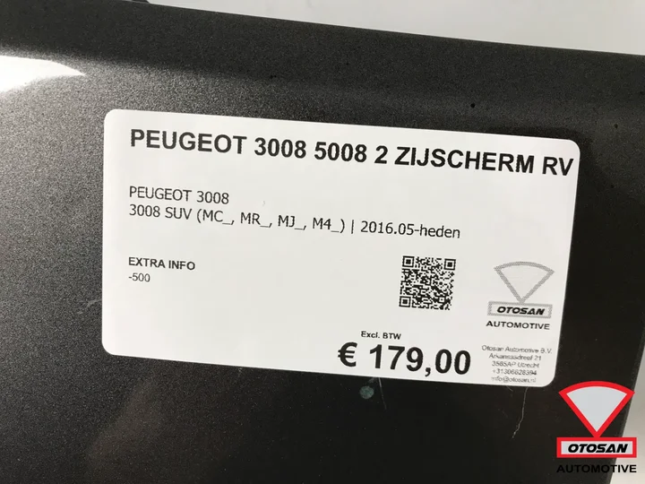 peugeot-3008-5008-2-zijscherm-spatbord-rechts-voor-origineel — foto 4