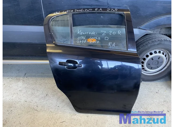 Opel corsa D zwart Z20R Rechts rechter achter deur portier
