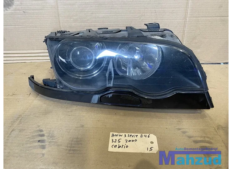 BMW 3 SERIE E46 xenon Koplamp rechts met sproeier rand ZWART