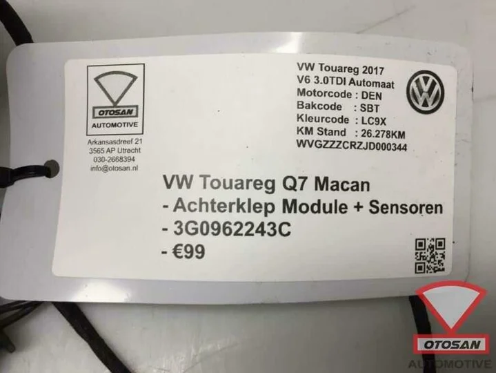 vw-touareg-2017-vag-achterklep-module-+-sensoren-3g0962243c — foto 2