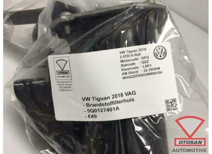 VW Tiguan 5NA 2018 VAG Brandstoffilterhuis 5Q0127401A