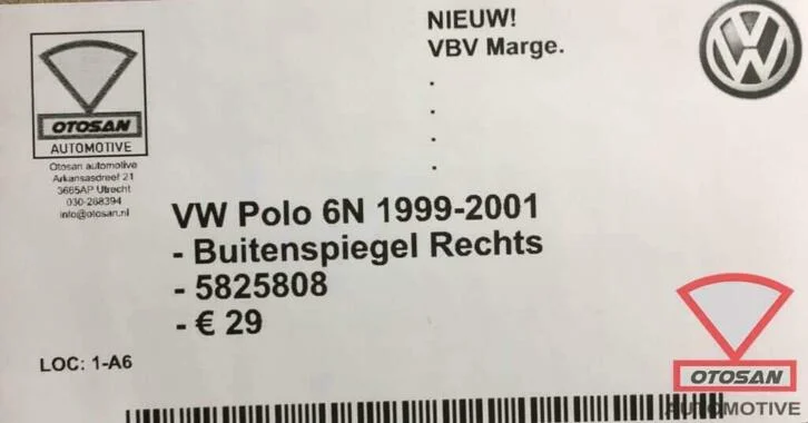 vw-polo-6n-1999-2001-buitenspiegel-spiegel-rechts-elekt.-nie — foto 3