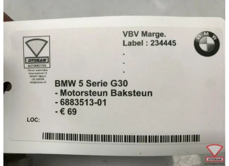 BMW 5 Serie G30 Motorsteun Baksteun 6883513-01