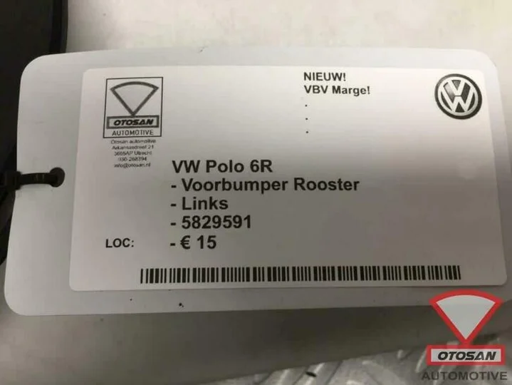 vw-polo-6r-2010-voorbumper-rooster-links-nieuw!-5829591 — foto 3