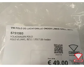 vw-polo-2g-mistlamp-rooster-houder-onder-links-grill-2017 — foto 4