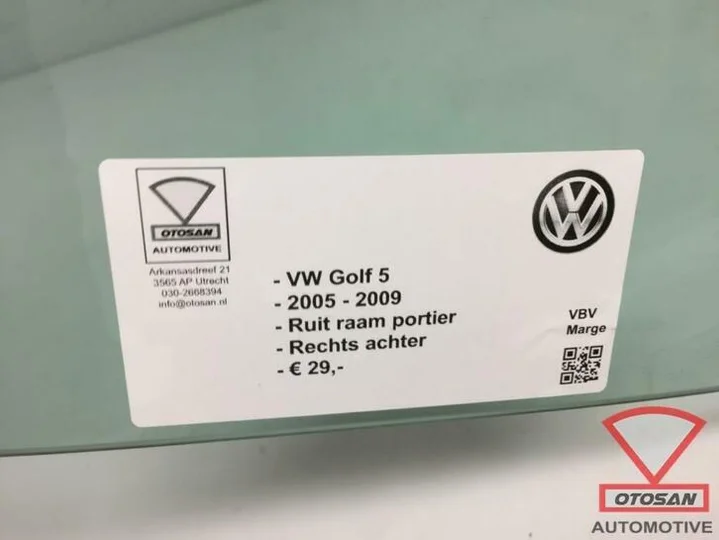 vw-golf-v-5-05-09-ruit-raam-portier-deur-rechts-achter — foto 3