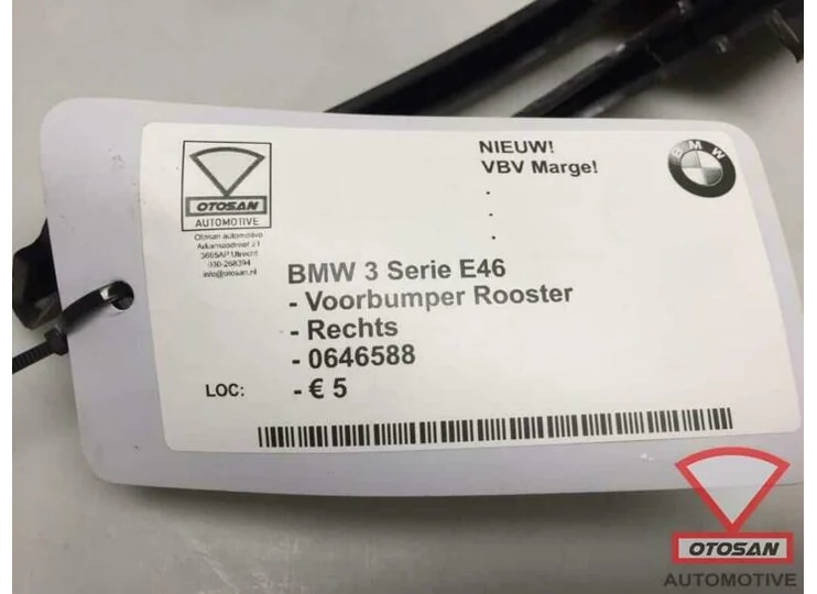 BMW 3 Serie E46 2002 Voorbumper Rooster Rechts Nieuw! 064658