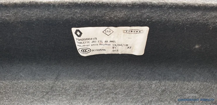 hoedenplank-captur-renault-zgan-794205641r-zwart-origineel-gebruikt-2013-2018 — foto 5