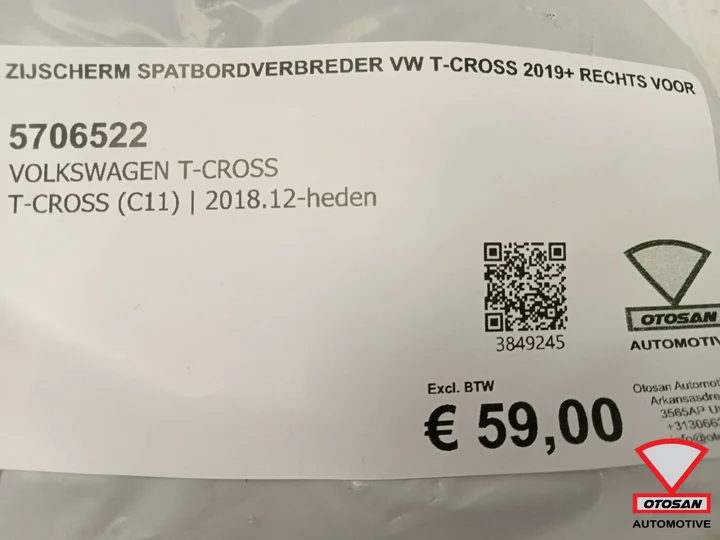 zijscherm-spatbord-wielkast-verbreder-vw-tcross-2019-rechts-voor — foto 4