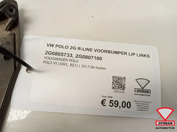 vw-polo-2g-rline-voorbumper-spoiler-lip-links-2g0805733-2g0807100 — foto 3