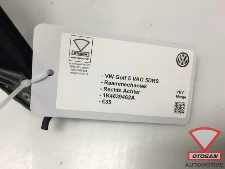vw-golf-5-raammechaniek-rechts-achter-1k4839462a — foto 2