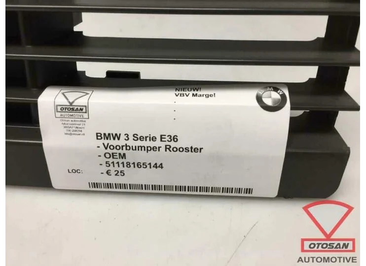 BMW 3 Serie E36 Voorbumper Rooster Midden Nieuw! 51118165144