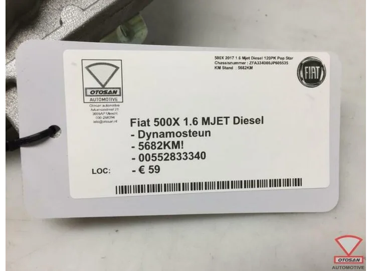 Fiat 500X 2017 1.6 MJET Dynamosteun Dynamo Steun 00552833340