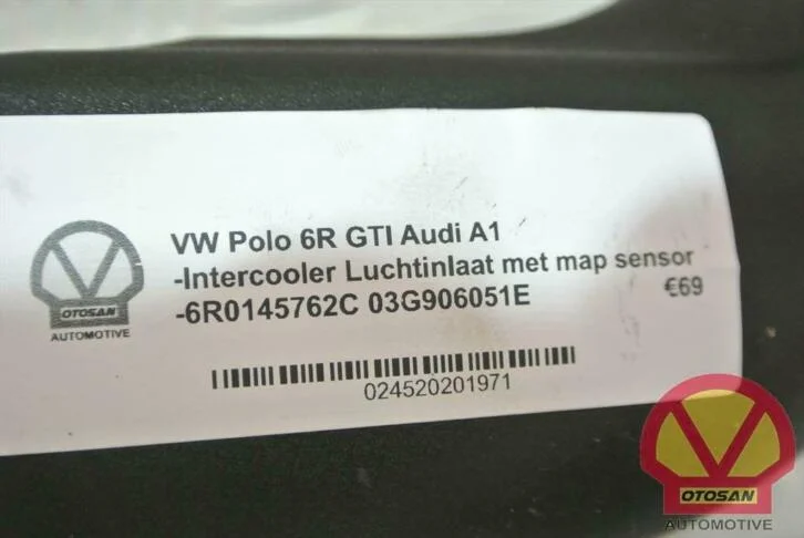 vw-polo-gti-audi-a1-intercooler-luchtinlaat-map-sensor-6r014 — foto 4