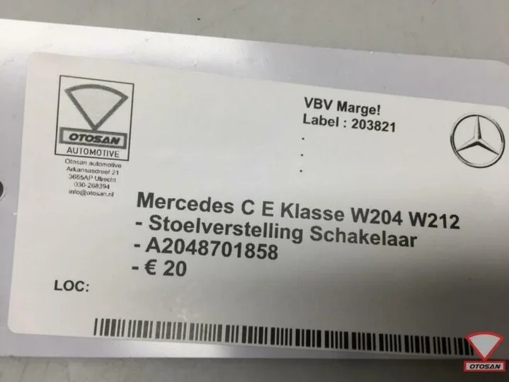 mercedes-c-e-w204-w212-stoelverstelling-schakelaar-a20487018 — foto 3