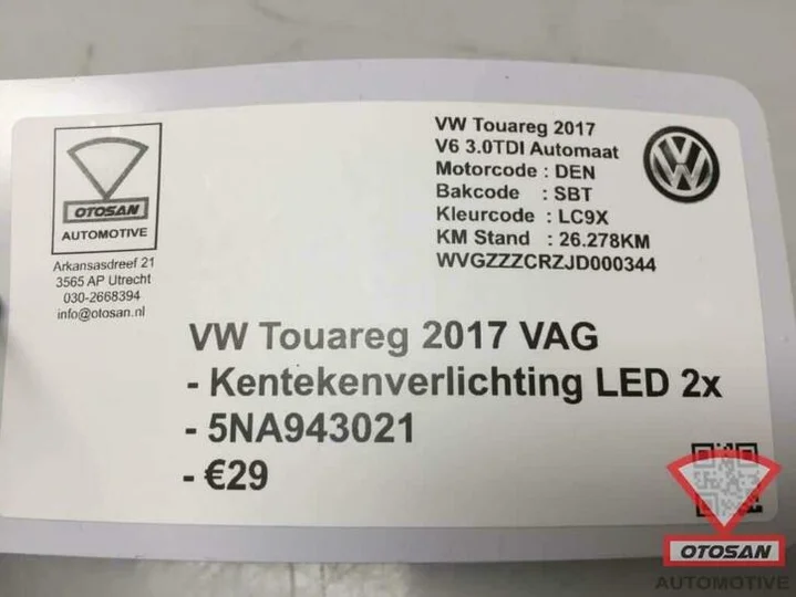 vw-touareg-2017-vag-led-kentekenverlichting-set-5na943021 — foto 2