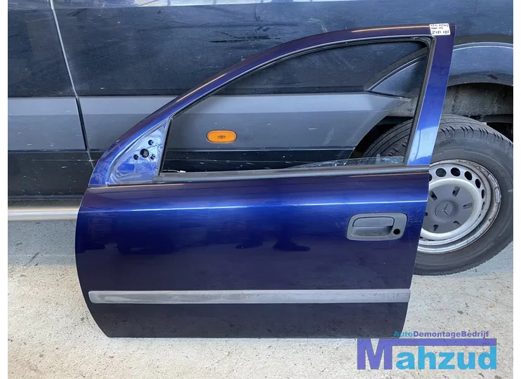 OPEL ASTRA G blauw Z282 links voor deur portier 5 deurs
