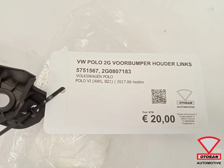 vw-polo-2g-bumper-geleider-steun-houder-links-nieuw-2g0807183 — foto 2