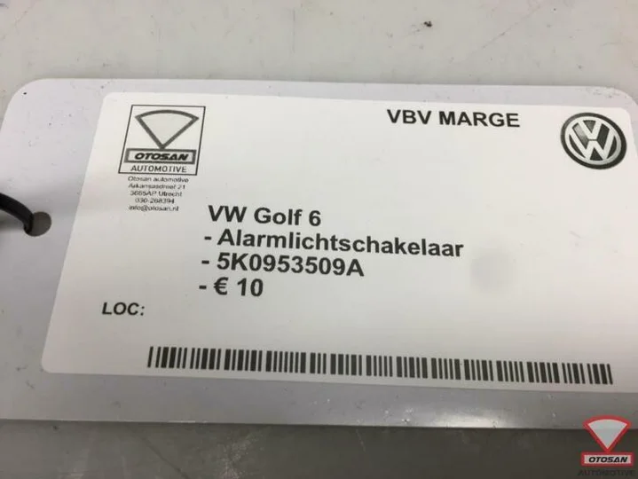 vw-golf-6-alarmlichtschakelaar-5k0953509a — foto 2