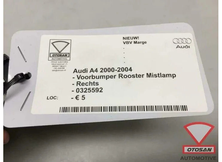Audi A4 00-04 Voorbumper Rooster Rechts Nieuw! 0325592