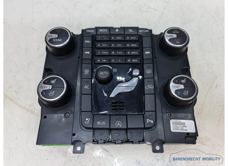 volvo-s60-ii-climate-control-bedieningspaneel-kachelpaneel-automatisch-elektronisch-origineel-nette-staat-gebruikt-stoelverwarming-stoelkoeling-radiobediening-telefoon-2010-2011-2012-2013-2014-2015-2016-2017-2018-2019-2020-barendrecht-mobility-servic