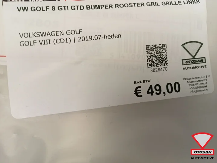 vw-golf-8-gti-gtd-bumper-rooster-gril-grille-links — foto 3