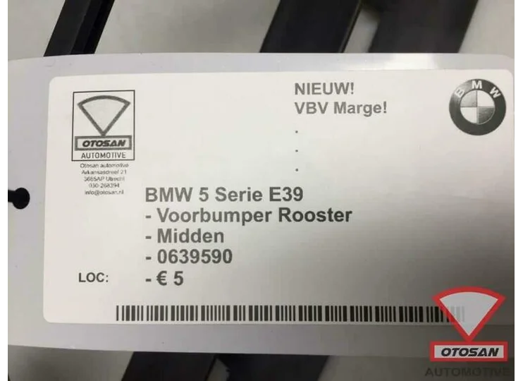 BMW 5 Serie E39 Voorbumper Rooster Midden Nieuw! 0639590