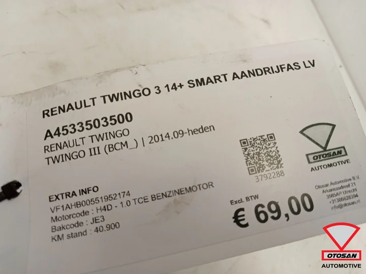 renault-twingo-3-14-smart-aandrijfas-links-voor-a4533503500 — foto 2