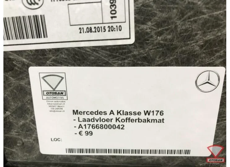 Mercedes A Klasse W176 Laadvloer Kofferbakmat A1766800042