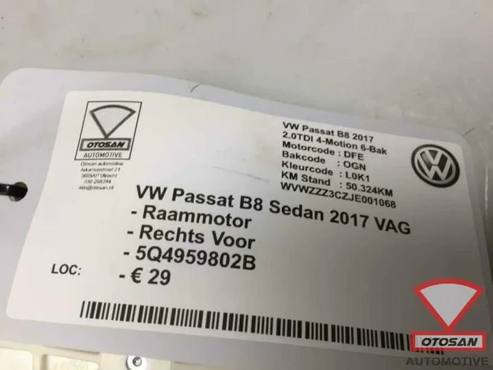 vw-passat-b8-2017-vag-raammotor-rechts-voor-5q4959802b — foto 2