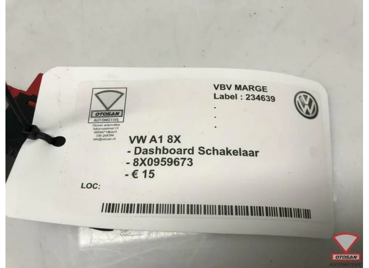 Audi A1 8X ESP Schakelaar 8X0959673